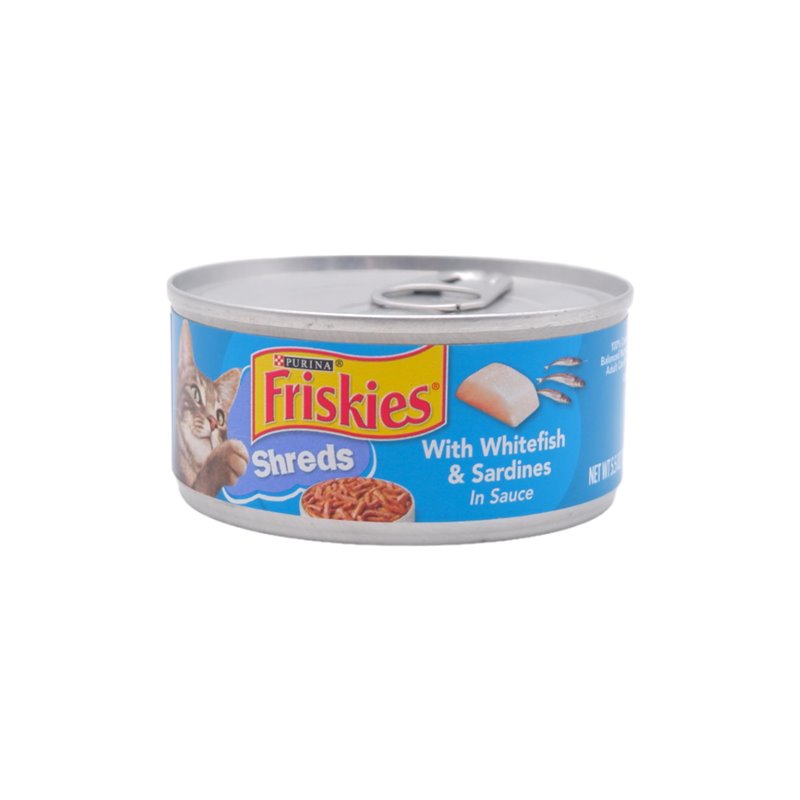 26074 - Friskies Cat Food Shreds with White Fish & Sardines In Sauce  , 5 oz. - (24 Cans) - BOX: 24