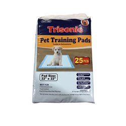 26405 - Trisonic Pet Tranning Pads ( TS-PT1525 ) 22" x 22" - 25 Pieces - BOX: 12 Units