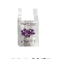 26855 - Shopping Bag White Flower  -  1/10 (Case Of 1500) - BOX: 1500pcs