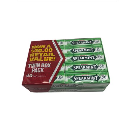 27420 - Wrigley's Spearmint Gum 50cents - 40 Pack - BOX: 20 Pkg