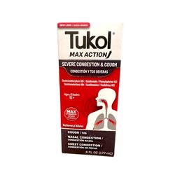 27466 - Tukol Max Action Severe Congestion & Cough - 6 fl. oz. - BOX: 12 Units