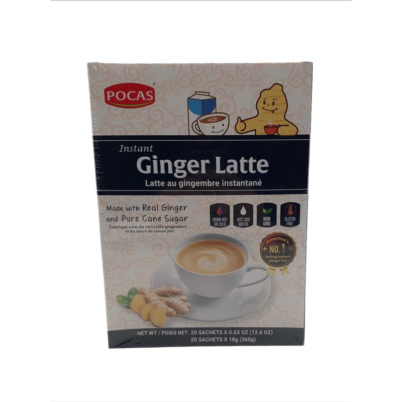 27701 - Pocas Ginger Latte, Ginger/ Can Sugar Flavor - 20 Bags - BOX: 