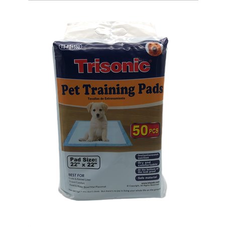 27767 - Trisonic Pet Tranning Pads ( TS-PT1550 ) 22" x 22" - 50 Pieces - BOX: 12 Units