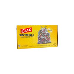 27834 - Glad Recycling Tall Kitchen  ( Clear ), 13 Gal - 45 Bags (Case of 6) - BOX: 6 Pkg