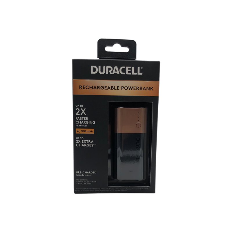 28163 - Duracell Rechargeable PowerBank/2X Extra Charers - 6700 mAh - BOX: 4