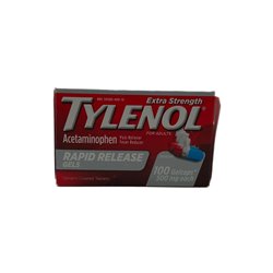 28187 - Tylenol Extra Strength Rapid Release Gels (Pain/Fever Release). 500mg - 100 Caplets - BOX: 