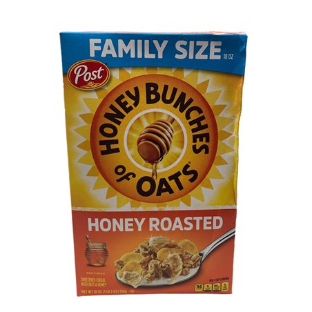 28343 - Post Honey Bunches Of Oats Honey Roasted - 18 oz. (Case of 12) - BOX: 12/18oz