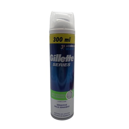 28370 - Gillette Series 3x Accion (Piel Sensible) Shaving Foam - 6/300ml - BOX: 6
