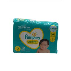 28657 - Pampers Swaddlers Diapers, Size 5 - 4/19's JUMBO PACK. (74959) - BOX: 4/19