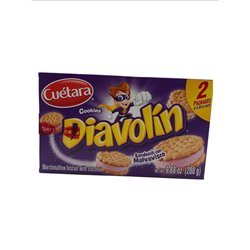 28691 - Cuatera Cookies Diavolin Sandwich Con Malvavisco - 2 pack of 9.88 oz - BOX: 