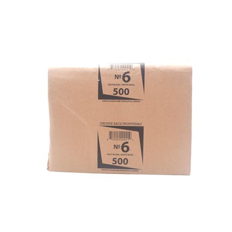 26943 - Paper Bags 6 White - 500ct - BOX: 8 Pkg