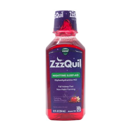 30058 - Zzz Liquid Nighttime Sleep-Aid. Calmin Vanilla Cherry - 12 fl. oz. - BOX: 