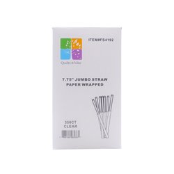 28783 - Quality & Value  Jumbo Straw Paper Wrapped - 24/350ct. (FS4192) - BOX: 