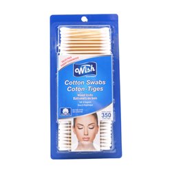 29243 - Wish Cotton SWabs Wood Sticks Pack Of 350 - BOX: 48 Units