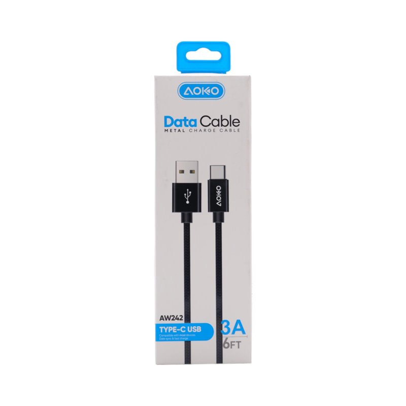 29399 - Aoko Data Cable Type C 2.4 A (Aw242 ) 6 ft - BOX: 