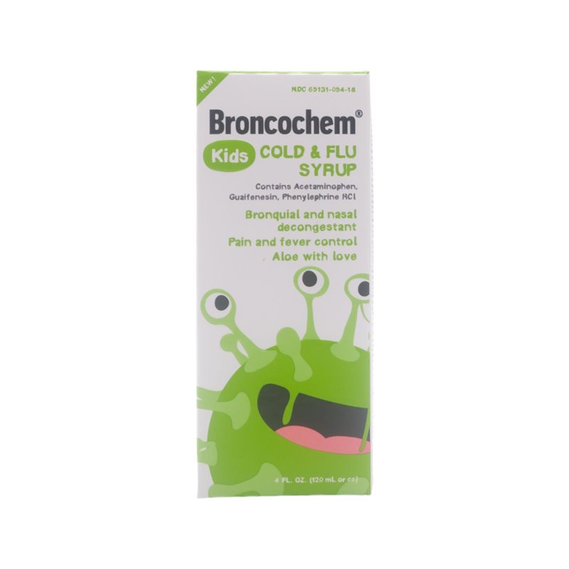29599 - Broncochem Cold & Flu Syrup Kids (Green/White) - 4 fl. oz. - BOX: 48 Units