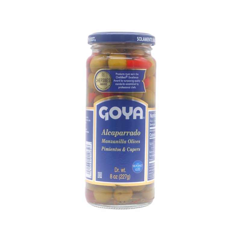 29346 - Goya Olives With Pim ( Alcaparrado ) - 8 fl. oz. - BOX: 24 Units