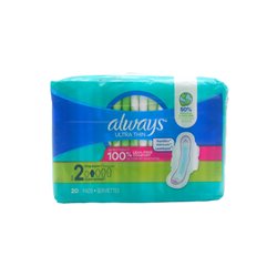28073 - Always Ultra Thin Long Super Flixi-wings  Unscented Size 2 - 20's ( Case of 12 ) 03363 - BOX: 12