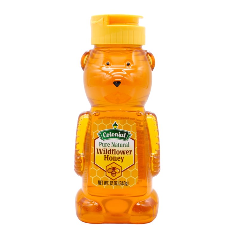30225 - Colonial Teddy Bear Wildflower Honey 12 oz - BOX: 24 Unit