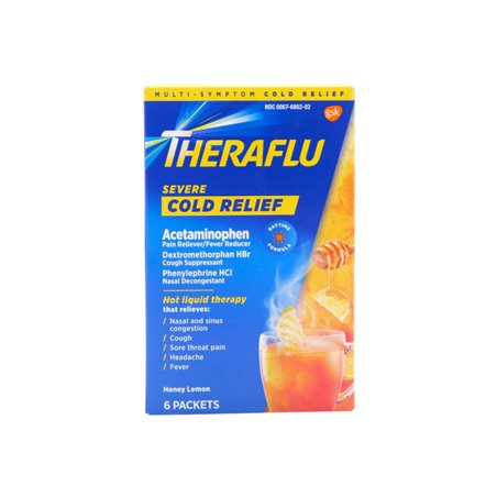 29327 - Theraflu Tea  Flu  Severe Cold Relief Day Time- 6 Packets - BOX: 12 / 24 Units
