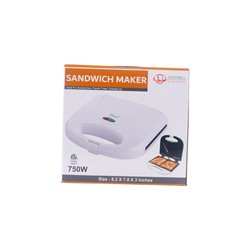 28615 - Uniware Sandwich Maker. 750Watt - 8.2x7.8x3". [8761] - BOX: 12 Units