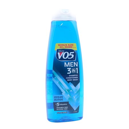 29368 - Alberto VO5 Shampoo, Conditioner & Body Wash Ocean Surge - 15 fl. oz. - BOX: 6 Units