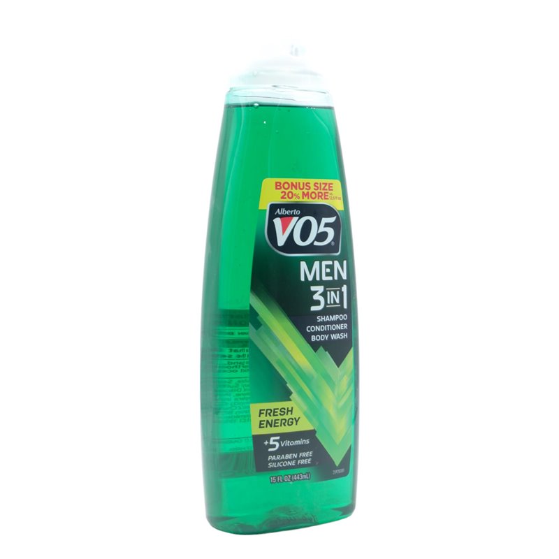 29369 - Alberto VO5 Shampoo, Conditioner & Body Wash Fresh Energy - 15 fl. oz. - BOX: 6 Units