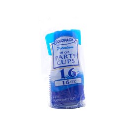29425 - Plastic Cups, Blue 16 oz. (Gold Pack) - 24 Pack/16pcs. (384Pcs) - BOX: 24 Pkg