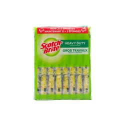 30036 - Scotch Brite Heavy Duty Scrub Sponges - 21+3 Pack (Plastic Bag) - BOX: 15