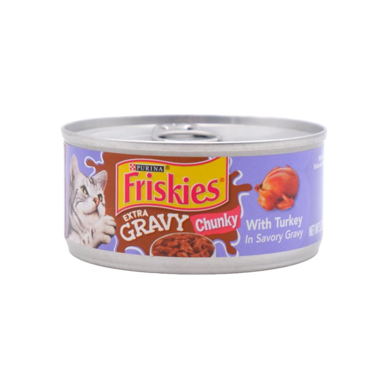 26072 - Friskies Cat Food Xtra Gravy Chunky With Turkey  , 5 oz. - (24 Cans) - BOX: 24
