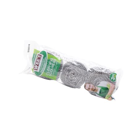 26168 - Stainless Steel Scourer - 3pcs - BOX: 24 Units