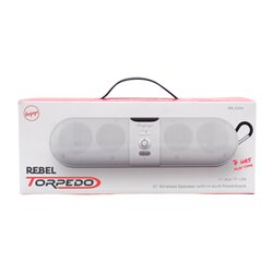 29180 - Rebel Torpedo Speaker White. 7hrs Play Time. RBL333W - BOX: 6