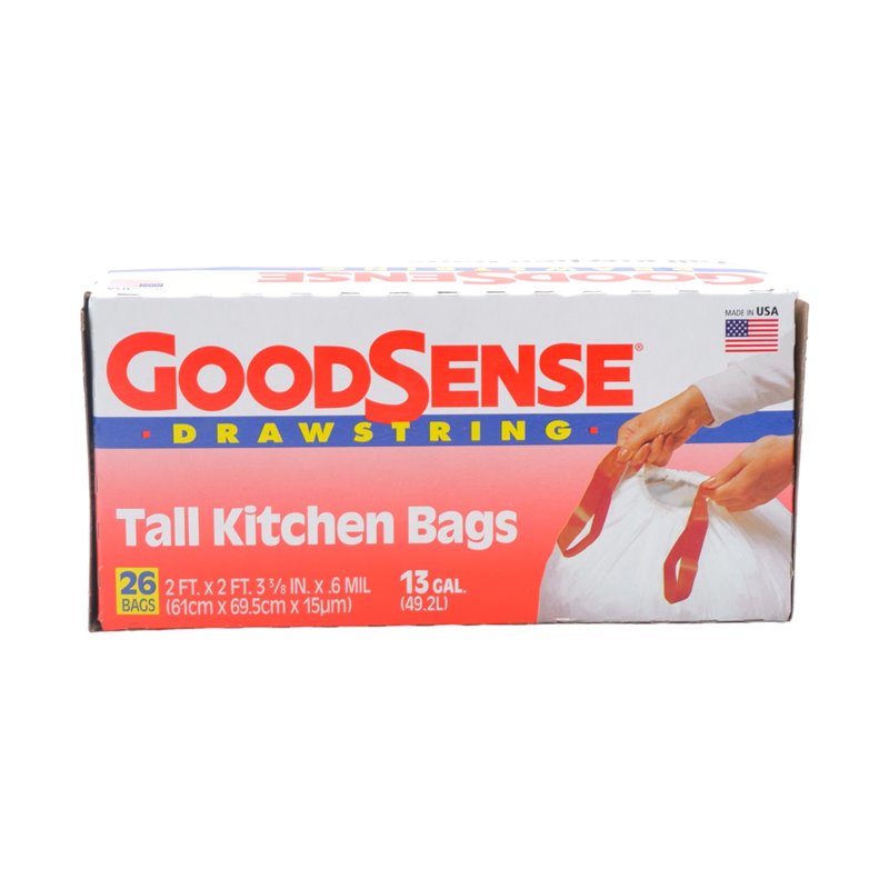 29249 - GoodSense Trash Bag, 13 Gal - 6Pkgs (Case of 26Bags). - BOX: 