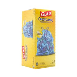 29250 - Glad Recycle Trash Bag (Blue), 30 Gal - 28 Bags (Case of 6).12587 - BOX: 6