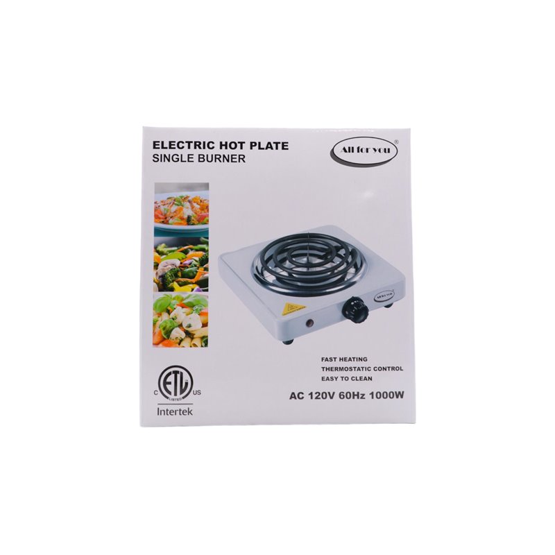 29027 - All For You. Electric Hot Plate (Estufa Electrica) - 1000 Watts.3504 - BOX: 3 Units