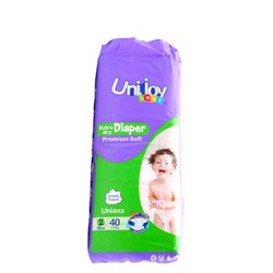 28800 - Unijoy Diapers Premiun Soft 2 -6/40ct - BOX: 4 Pkg
