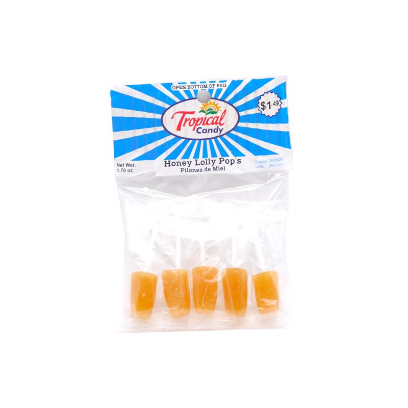 28847 - Tropical Honey Lolly Pop's (Pilones de Miel) 12/1.70oz - BOX: 