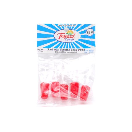 28848 - Tropical Red W/ Sesame Lolly Pop's (Pilones Rojo Con Ajonjoli) 12/1.70oz - BOX: 