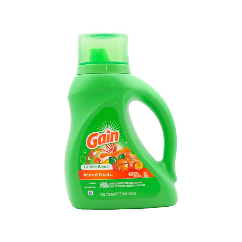 29121 - Gain Liquid Laundry Detergent, Island Fresh - 46 fl. oz. (Case of 6) (76954) - BOX: 6 Units