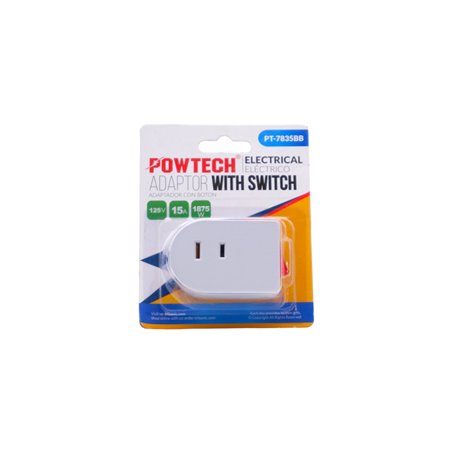 28535 - Powtech Single Outlet W/ Swit ( PT-7835bb ) - BOX: 24 Units