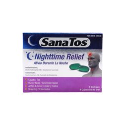 29881 - Sanatos Cough(Tos) Nighttime Relief -  8 capsulas Gel - BOX: 12