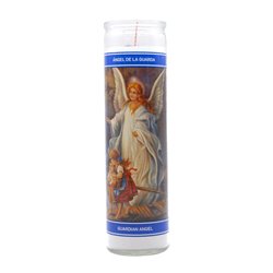 30233 - Candle Guadian Angel White  - (Case of 12). 1221 - BOX: 12 Units