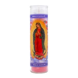 30239 - Candle Virgen Guadalupe Pink  - (Case of 12). - BOX: 12 Units