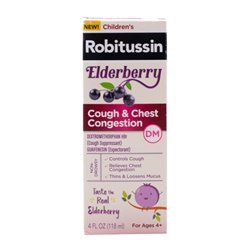 30266 - Robitussin Children's Elderberry Cough Chest Congestion DM - 4 fl. oz. - BOX: 24 Units