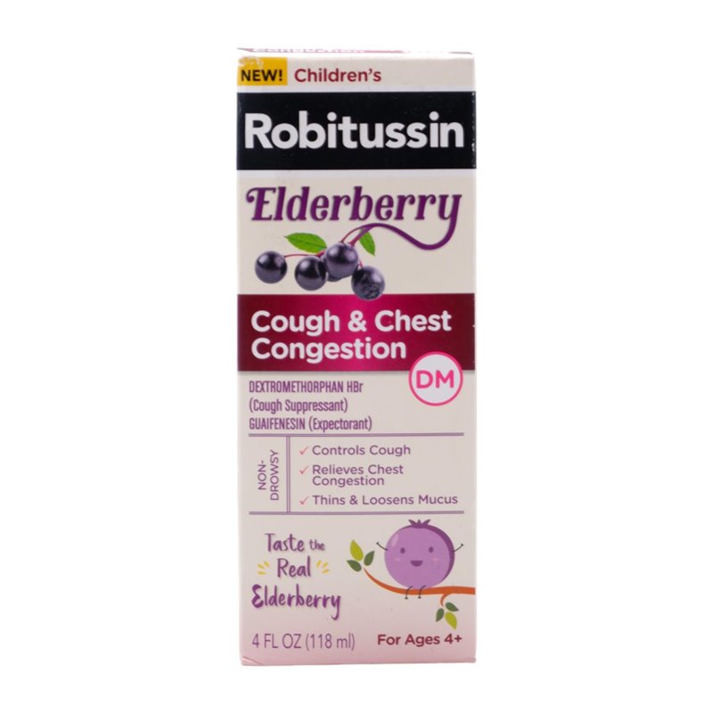 30266 - Robitussin Children's Elderberry Cough Chest Congestion DM - 4 fl. oz. - BOX: 24 Units