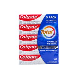 30094 - Colgate Toothpaste, Total Advanced Whitening Paste - 6.4oz/181g. (Pkg Of 5) - BOX: 50 Units
