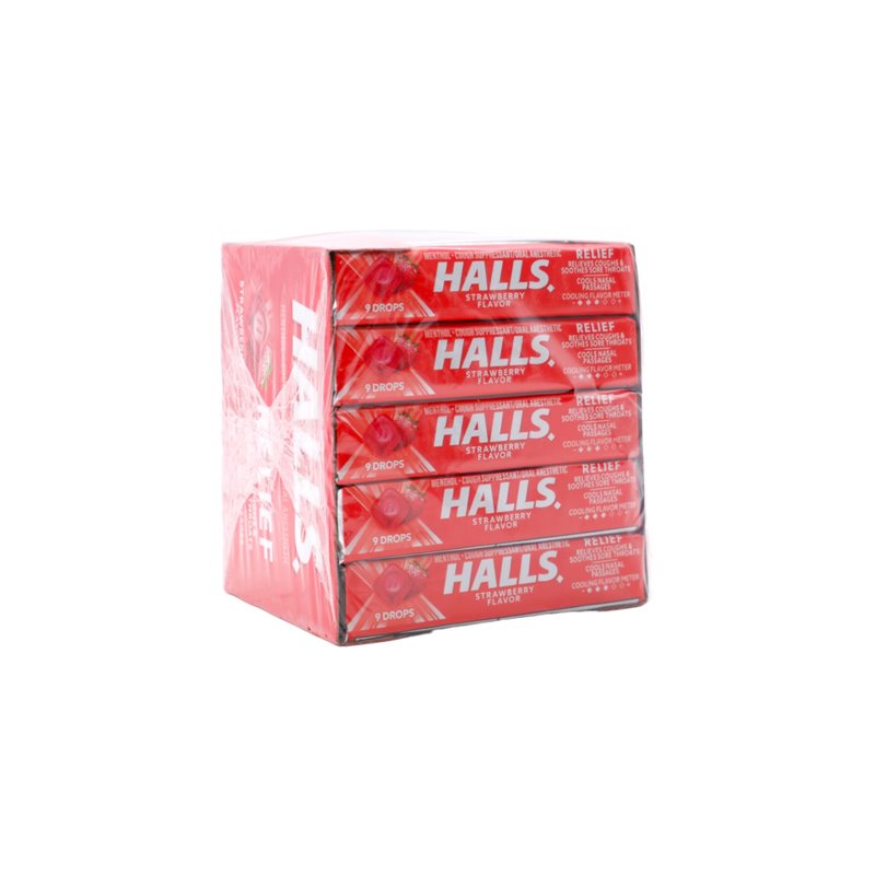 30402 - Halls Strawberry Vita C - 20ct - BOX: 12 Pkg