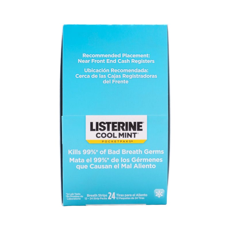 30423 - Listerine Cool Mint PocketPacks - 12ct-24 Strip Packs - BOX: 12 units