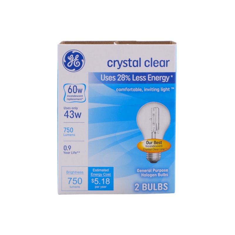 30466 - GE Light Bulbs, Crystal Clear, 60 Watts - 6ct/2Bulbs. 78796 - BOX: 12