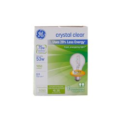 30467 - GE Light Bulbs, Crystal Clear, 75 Watts - 6ct/2Bulbs. 78797 - BOX: 12